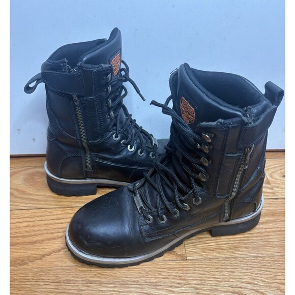 Milwaukee Leather black motorcycle boots men\'s size 8.5 Black Logger MBM9095 main image 8
